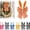 Orange, variant on 16" Bunny Ears Wreath Bow for Easter Buffalo Plaid Easter Wreath Bow with Bunny Ears Holiday Fabric Decorative Bows for Tree Topper Front Door Wall Window Home Party