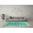 thumbnail image 3 of Ahgly Company Machine Washable Indoor Rectangle Oriental Turquoise Blue Traditional Area Rugs, 3' x 5', 3 of 4