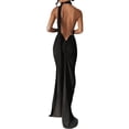 thumbnail image 3 of Mialoley Robe Longue pour Femmes, Sans Manches Col Halter Ajustée Robe Cocktail Robe d'Été pour Fête, 3 of 9