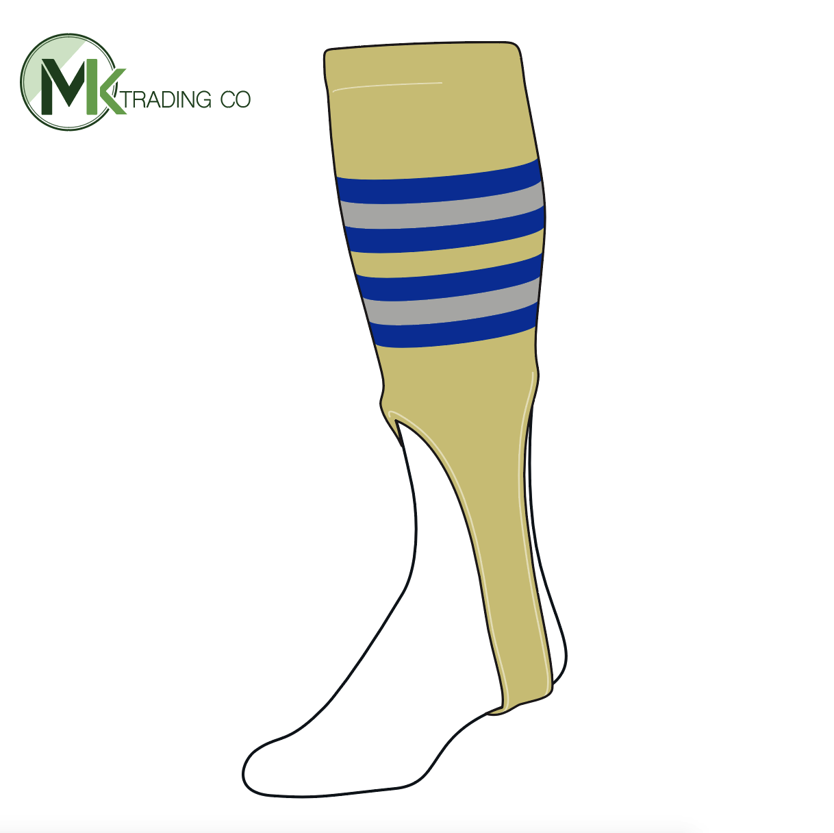 TCK Baseball Stirrups Large (300I, 9in) Vegas Gold, Royal, Grey