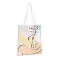thumbnail image 2 of YFYANG Reusable Cotton Canvas Tote Shopping Bag, Fox Line Art Washable Portable Grocery Bag for Daily Travel, 2 of 8