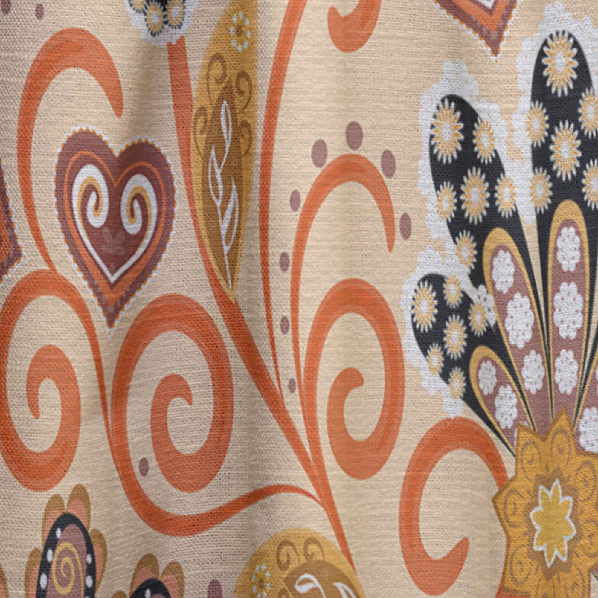 Designart 'Indian Floral Batik Retro II' Mid-Century Modern Curtain Panel