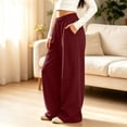 thumbnail image 5 of Sentuca Girls Wide Leg Sweatpants, Baggy Barrel Fleece Track Pants with Pockets Fall Winter Casual Tween Trousers Size 12-13Y Red, 5 of 8
