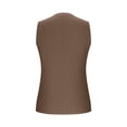 thumbnail image 7 of Qiopertar Women's Casual Sleeveless Round Neck Blouse Solid Color Tops Basic Comfy Streetwear Fashion T-Shirt, Brown XS, 7 of 7