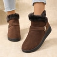 thumbnail image 2 of EKVAHL Snow Shoes for Women Fuzzy Faux Suede Ankle Booties Side Zipper Warm Lined Wedge Short Boots Lug Sole Anti-Slip Winter Walking Shoes Booties, 2 of 6