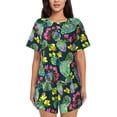 thumbnail image 1 of Balery Watercolor Cactuses Conjunto de Pijama para Mujer con Estampado, Dos Piezas de Manga Corta y Shorts, Ropa de Dormir Suave con Cuello Redondo y Bolsillos-3X-Large, 1 of 6
