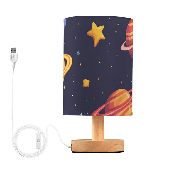 Planets and Stars Table Lamp for Desk Nightstand Lamp with USB Modern Gifts for Bedroom Living Room Kids Room