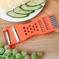 thumbnail image 4 of Pelador y rallador de cocina multifunción de plástico de mano, 2 uds., herramienta para cortar verduras, frutas, pepino, patatas, zanahorias, queso, utensilios de Chef, 4 of 5