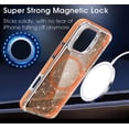 thumbnail image 2 of for iPhone 16 Pro Max Glitter Clear Case with Camera Lens Stand, Cute Sparkly Shiny Bling Case [Compatible with MagSafe] [Anti-Yellowing] for iPhone 16 Pro Max. XC-Crystal White, 2 of 9