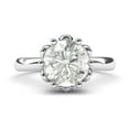 thumbnail image 2 of 14k White Gold Romantic Flower Style 6-Prong Set 2.0 CT Simulated Diamond Engagement Ring (11), 2 of 6
