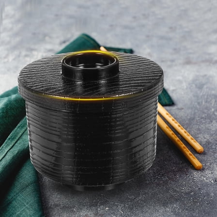 PBPBOX 1Pcs Deep Soup Bowl Black Plastic Restaurant Owners Parties