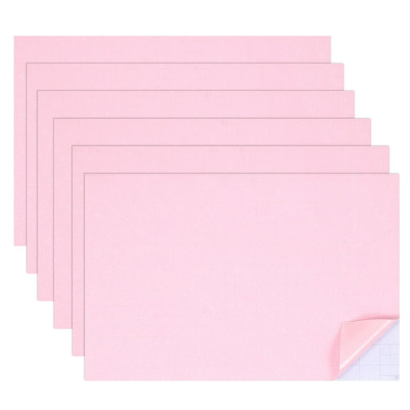 6 Sheets Miniature Dollhouse Wallpaper, Silk Pattern Self-Adhesive Flooring Wall, Mini Wall Decor for Dollhouse Sand Table Model Accessories 11.81 x 7.87 Inch (Pink)