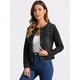 thumbnail image 2 of Chaqueta de Mezclilla Allegra K Manga Larga Sin Cuello Negro M, 2 of 5