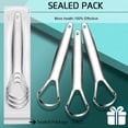 thumbnail image 2 of Rascador de lengua, rascadores de lengua de 3 piezas, limpiador de lengua de acero inoxidable de metal de grado médico que combate el mal aliento en segundos, 100% BPA Adepaton CZMR-ZC138, 2 of 6