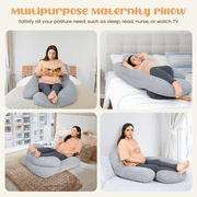 Cshidworld U-Shaped Ergonomic Full Body Pregnancy Pillow for Side Sleeper, Gray