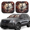 thumbnail image 1 of Balery Flower Cat Couple Parasol para parabrisas de coche de 2 piezas | Parasol plegable para parabrisas delantero de coche para la mayoría de sedanes-Large, 1 of 6