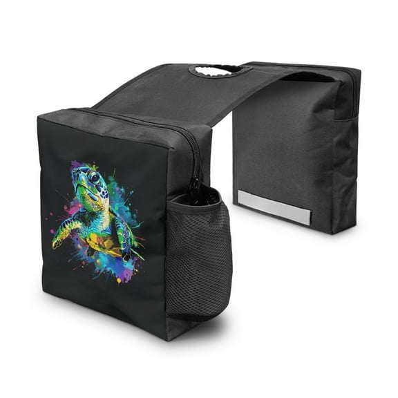 Uorisanigo ATV Tank Top Saddle Bag Snowmobile Motorcycles Tank Saddlebags Waterproof Front Accessories Inked Turtle Storage Pack Luggage with Drink Pocket