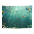 thumbnail image 5 of Creowell Underwater World Tapestry Blue Ocean Wall Hanging Under the Sea Coral Reef Wall Tapestry Tropical Fish Tank Undersea Tapestries Marine Wall Art for Bedroom Living Room Dorm Decor Painting, 5 of 6