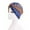 Orange Navy, variant on Women' Chemo Caps Ethnic Stretch Headscarf Skull Bandana Turban Hat Headwrap - Navy