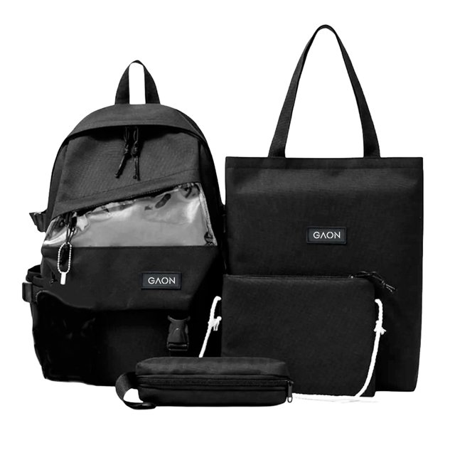 Mochila Escolar Gaon Bolsa Lapicera Juvenil Para Hombre Y Mujer Negro MochilaJuvenil