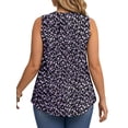 thumbnail image 4 of WellSize Plus Size Tank Tops for Women Henley V Neck Sleeveless Shirts Dressy Floral Blouses Summer Tunic Tops, 4 of 7