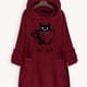 thumbnail image 1 of Cat Print Big Pocket Hoodie, Casual Long Sleeve Fleece Hoodies Sweatshirt, Women's Clothing, 1 of 5