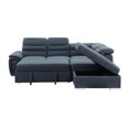thumbnail image 5 of Lazzara Home Bowling 107 in. W 3-Piece Microfiber Upholstery Sectional Sofa in Blue with Pull-out Bed and Storage Ottoman, 5 of 5