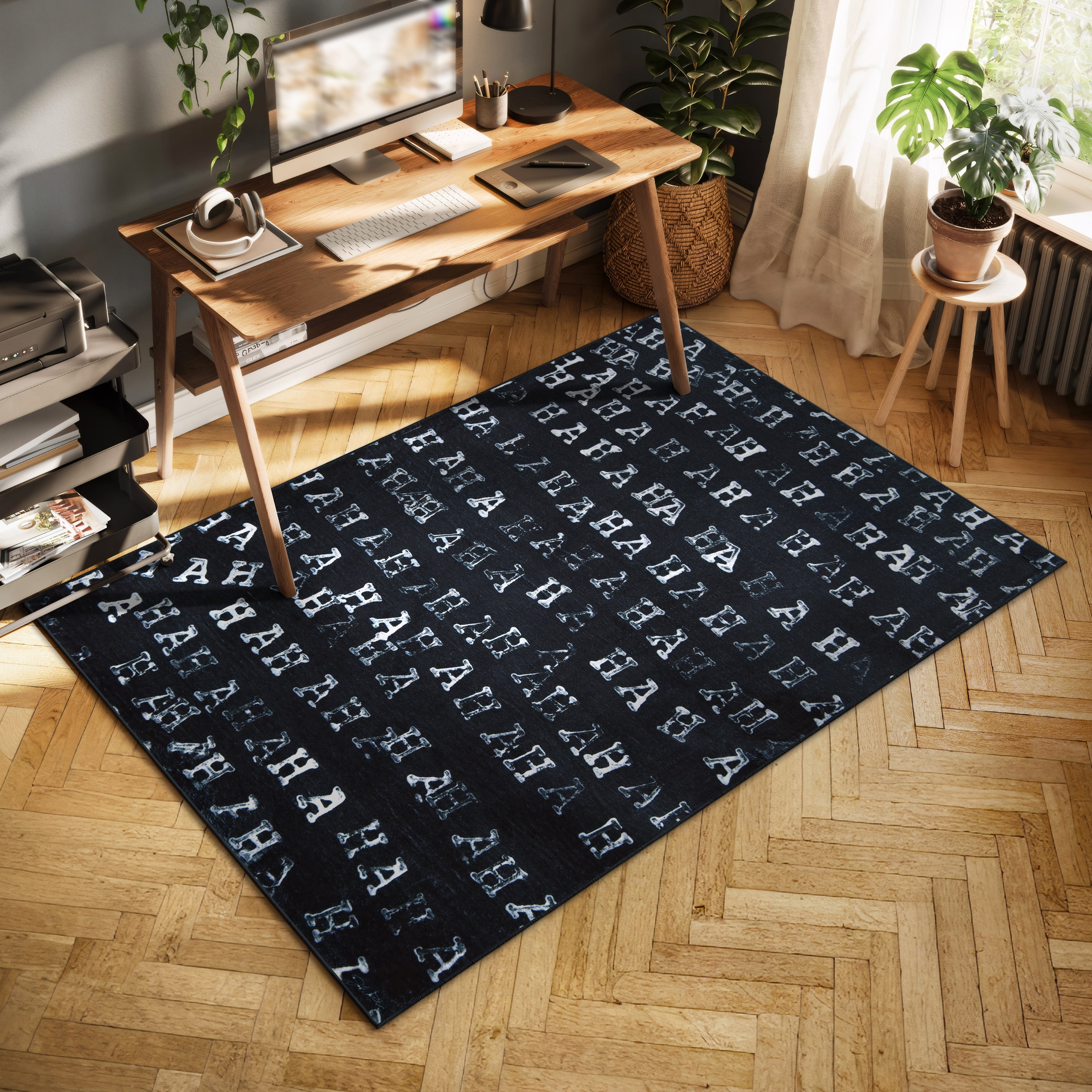 Haha II, 5'x8' Hand Washable Art Area Rug