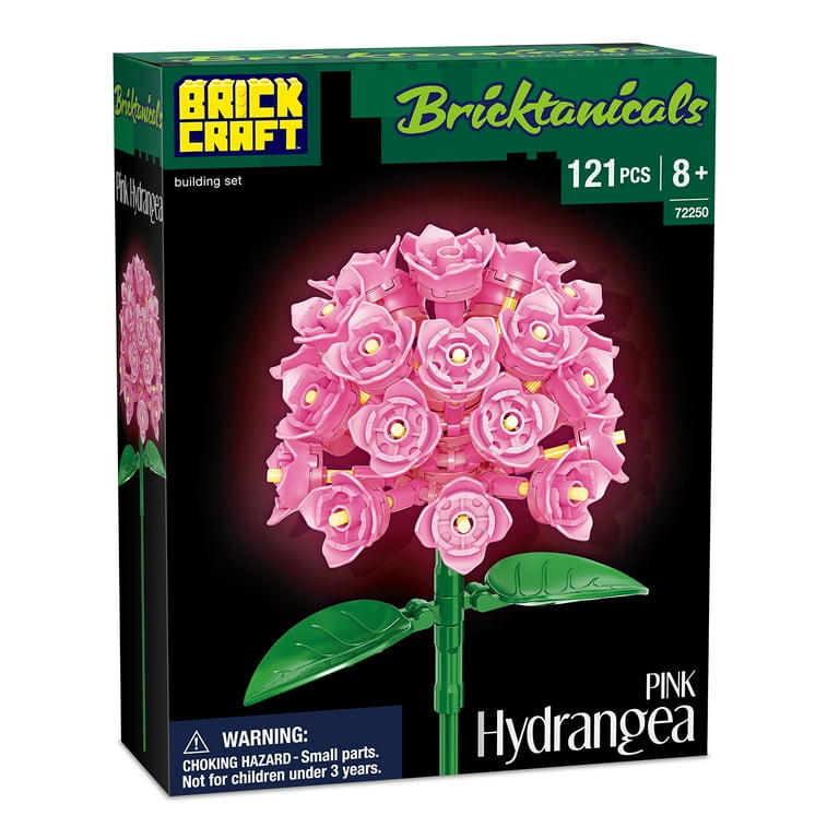 Brickcraft Pink Hydrangea Building Kit (121-Piece Set