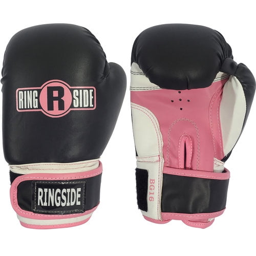 Ringside Youth Pro Style Training Sparring Kickboxing Black Pink boxing Gloves 
