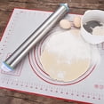 thumbnail image 4 of Stainless Steel Rolling Pin and Silicone Mat Set, Adjustable Thickness Rings - For Baking Dough, Pizza, Pies, Pastries, Pasta, Cookies, 4 of 8