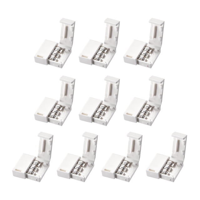 Conector de tira LED Uxcell de 10 mm 3P sin soldadura para WS2811 2812B 3 conductores de luz multicolor 10 piezas