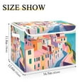 thumbnail image 5 of Yayeee Collapsible Cube Storage Bin with Lid Fabric Closet Decorative Basket with Handles, Abstract Painting, 5 of 7