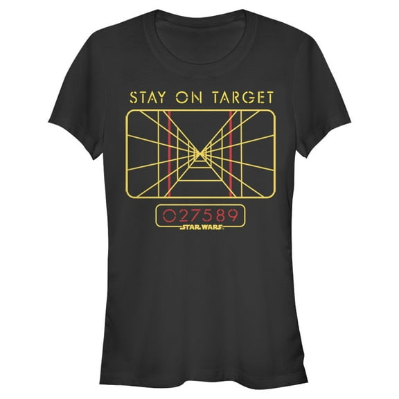 Junior's Star Wars Stay on Target Line Graphic Tee Black 2X Large