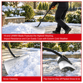 36 Inch Heavy Duty Snow Pusher, Extra Wide Shovel for Driveway Sidewalk ...