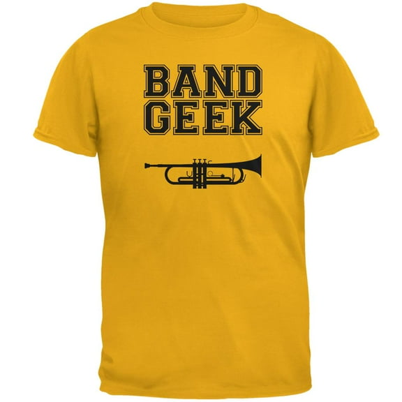 Band Geek Trumpet Mens T Shirt Gold MD