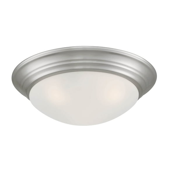 DESIGNERS FOUNTAIN 3-Lights Flush Mount Ceiling Lights, 16.75 Inch Tap Etched Glass Lighting Fixture for Kitchen, Bedroom, Bathroom, and Hallway, Bru