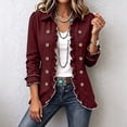 thumbnail image 7 of Womens Long Sleeve Ruffle Button Front Cardigan Jacket Lightweight Open Front Layered Top Structured Collar Casual Outerwear Fall Jackets for Women, 7 of 7