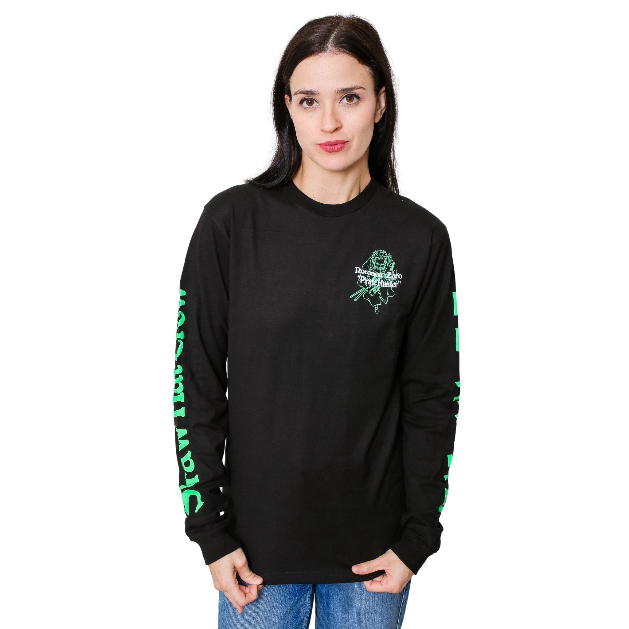 One Piece Roronoa Zoro Pirate Hunter Anime Adult Long Sleeve T-Shirt