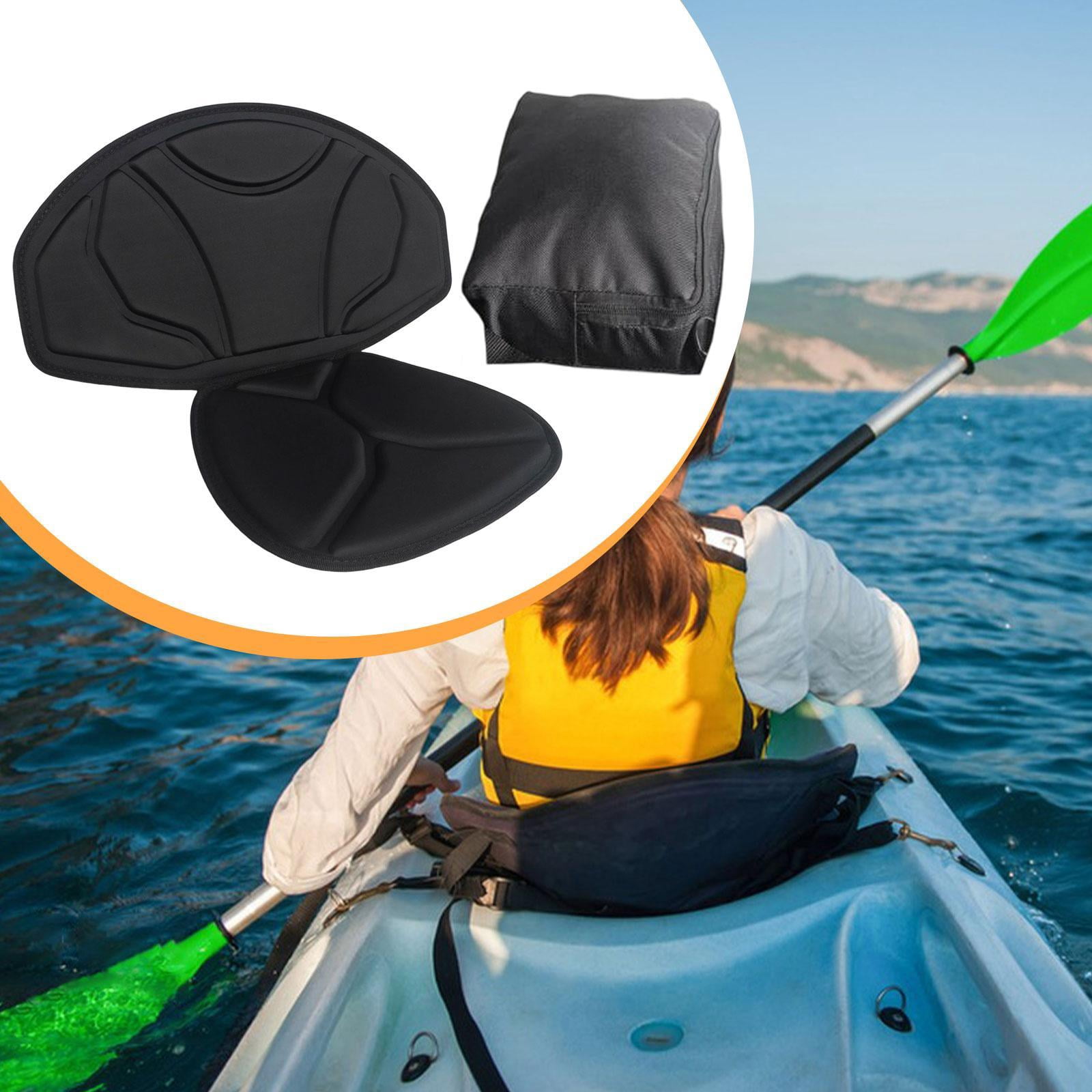 funtasica Kayak Seat Cushion Paddle Board Seat Accessories Padded with Back Support Adjustable for Drifting Water Sports Boat Canoeing With Bag
