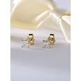thumbnail image 4 of 14k Yellow Gold 1/2Ct TDW Princess-Cut Diamond Solitaire Stud Earrings, 4 of 6