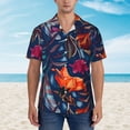 thumbnail image 2 of Fuzoiu Tropical Flower Print Hawaiian Shirt for Men, Summer Beach Casual Short Sleeve Button Down Shirts, Men’s Beach Summer Shirts with Pocket,XX-Large, 2 of 7