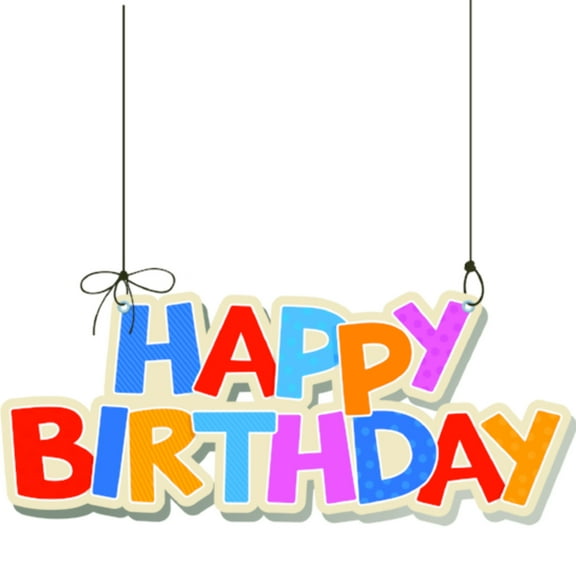 Hanging Happy Birthday Sign Window Cling