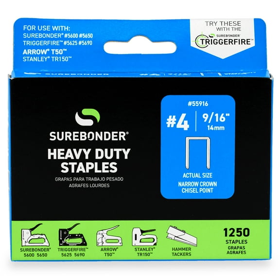 #4 Heavy Duty 9/16" Narrow Crown Staples - 1250 ct.