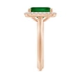 thumbnail image 3 of ANGARA Lab Grown Cushion Rectangular Emerald Halo Engagement Ring for Women in 14K Rose Gold (Size-10x8mm) | May Birthstone, Birthday, Anniversary, Jewelry Gift for Women | Lab-Grown Emerald Ring, 3 of 8