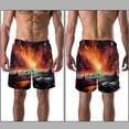 thumbnail image 3 of luoweisi Men's Beach Shorts Quick Dry Swim Trunks with Mesh Lining Galaxy XL, 3 of 5