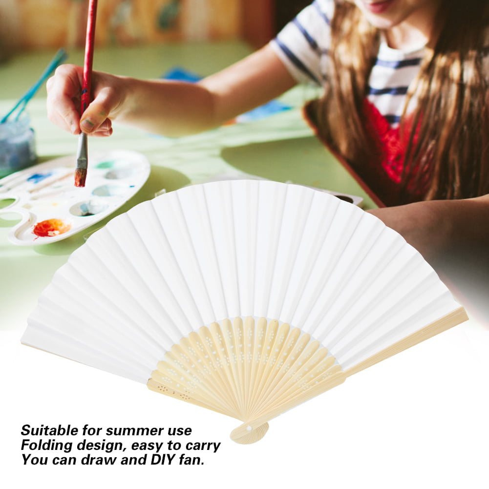 CHINESE PAPER FOLDING HAND FAN Wedding Party Summer Floral Printed Favour NEW UK