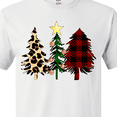 thumbnail image 4 of Inktastic Three Christmas Trees in Plaid and Leopard Print T-Shirt, 4 of 5