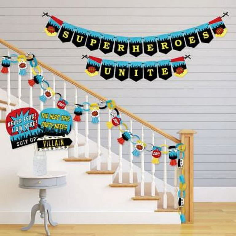 Big Dot Of Happiness Bam Superhero - Bunting Banner - Comic Book Party  Decorations - Happy Birthday