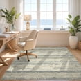 thumbnail image 3 of Design&I 8'x10' Washable Area Rug Vintage Boho Wave Faded Nautical Distressed Scroll Border Ocean Flowing Dynamic for King Size Bedroom, Under Bed, Sleek Flatweave Pet Friendly, 3 of 7